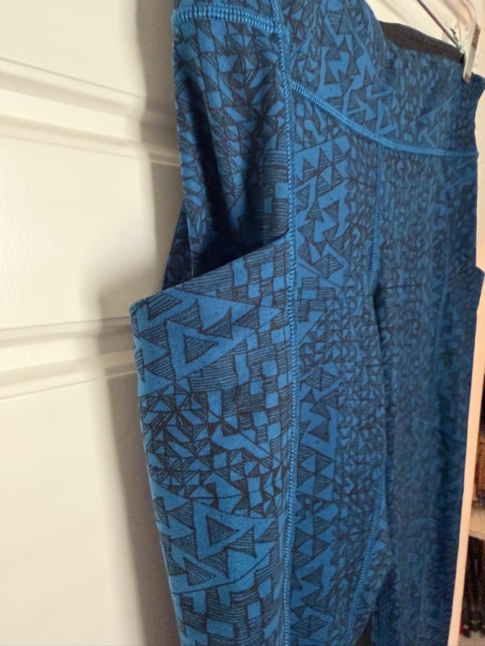 Lucy Navy Patterned High-Waist Leggings - Picture 3 of 6